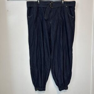 Elite Women 23/24 Jeans Dark Wash Denim Balloon Pant Belted 6394